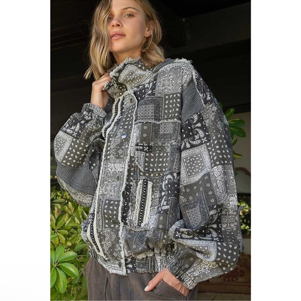 Pol Black Multi Hooded Patchwork Jacket - image 7